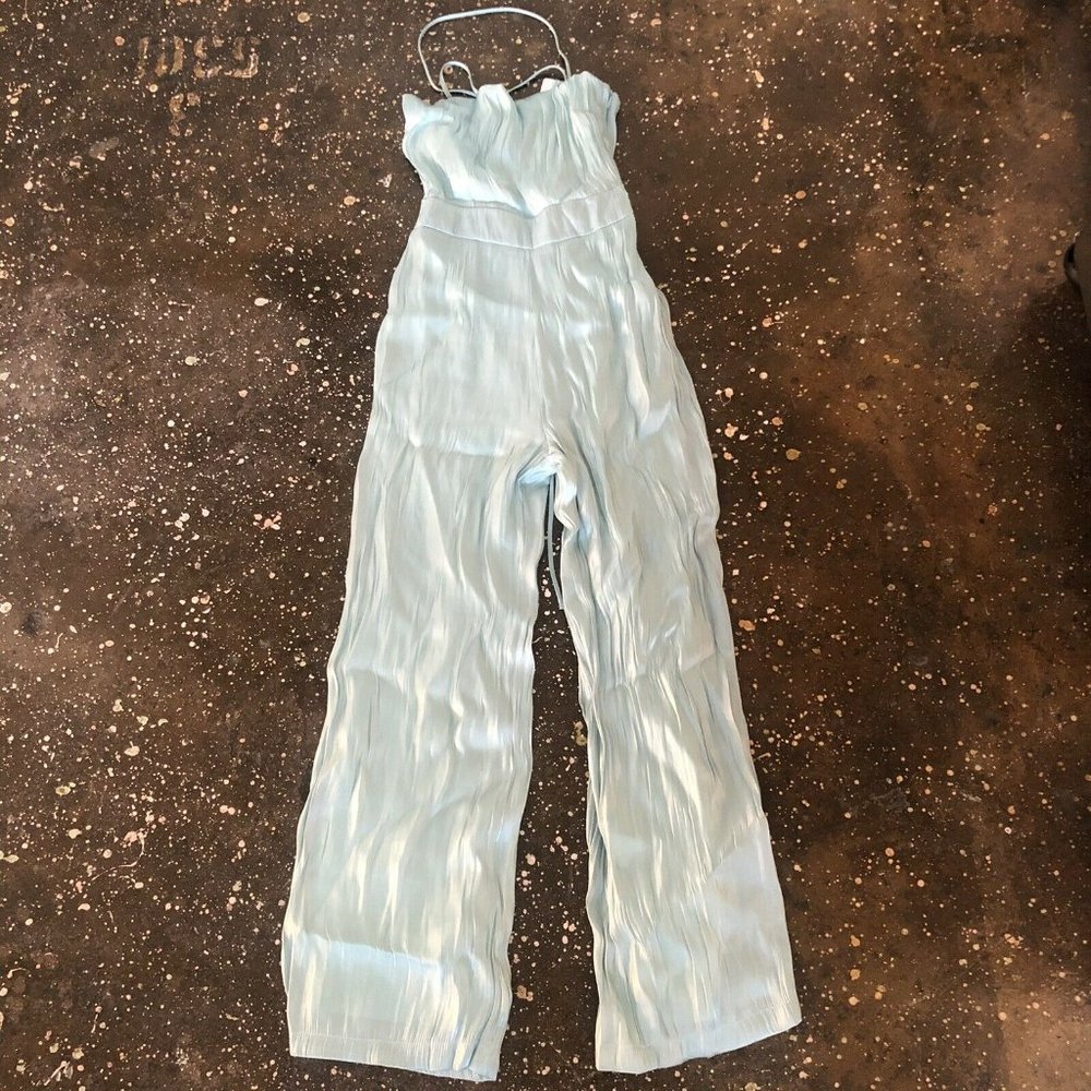Line & Dot Peyton Tie Back Jumpsuit Mint Green S - Picture 11 of 11